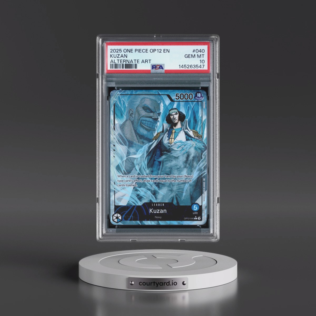 2025 One Piece OP12-Legacy of the Master #040 Kuzan - Alternate Art (PSA 10 GEM MINT)