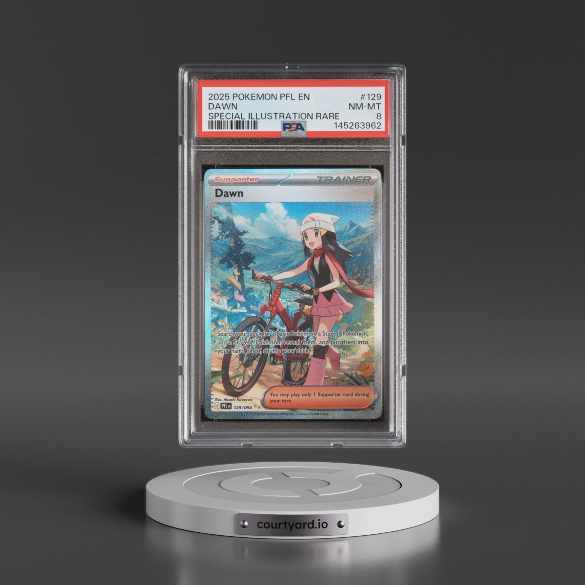 2025 Pokémon Pfl EN-Phantasmal Flames #129 Dawn - Special Illustration Rare (PSA 8 NM-MT)