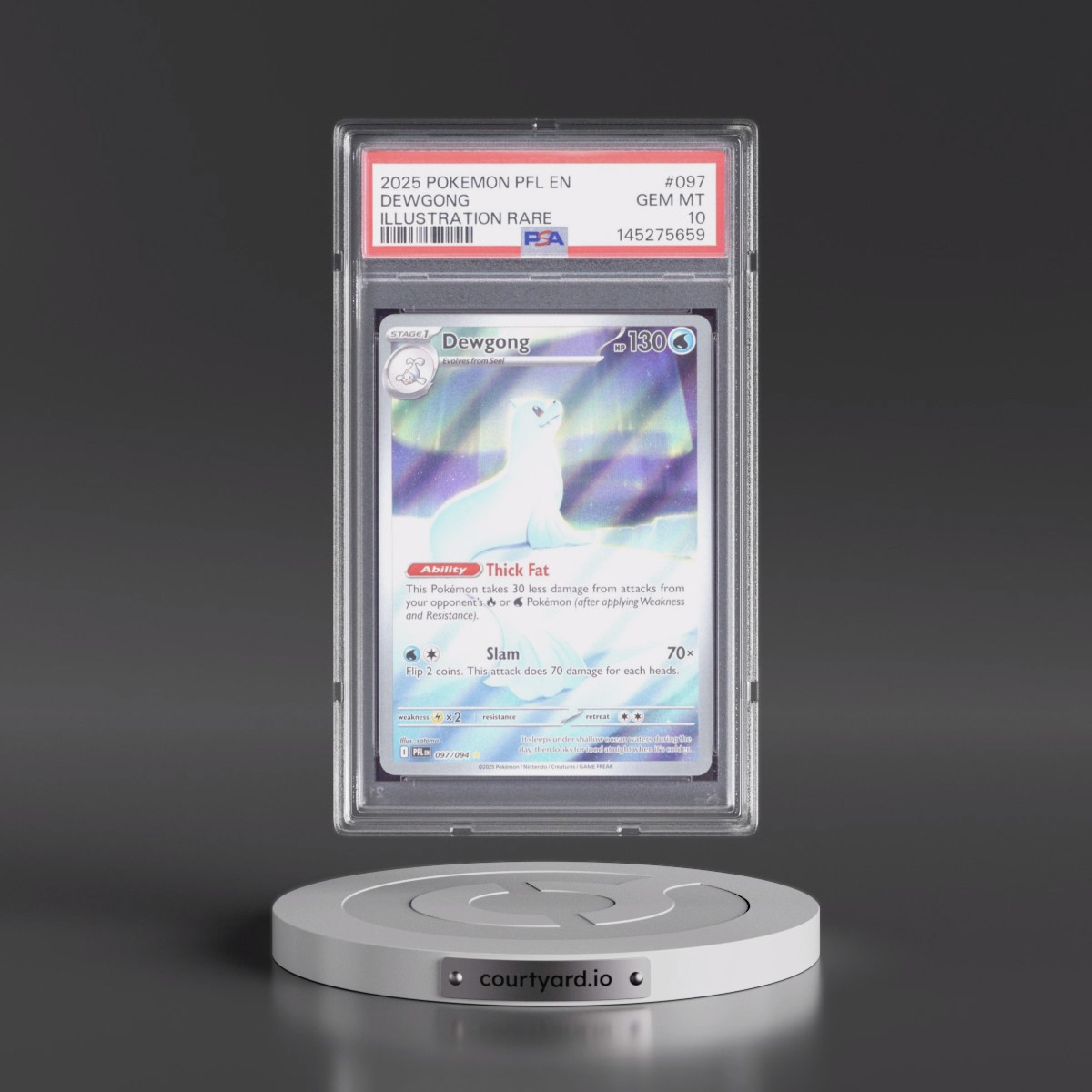 2025 Pokémon Pfl EN-Phantasmal Flames #097 Dewgong - Illustration Rare (PSA 10 GEM MINT)
