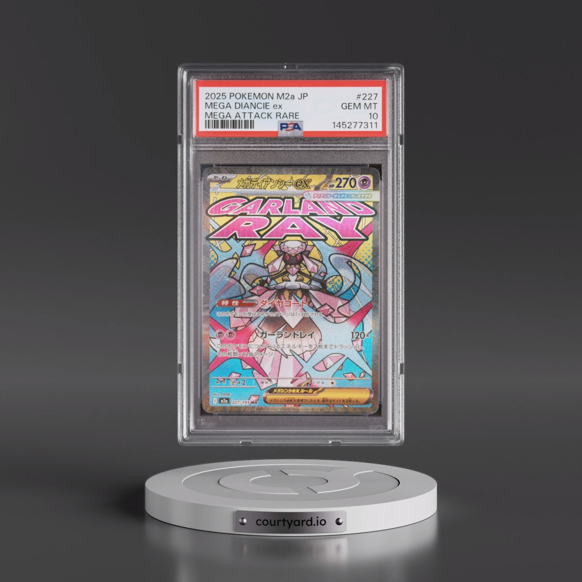 2025 Pokémon M2a-Mega Dream EX #227 Mega Diancie EX - Holo Mega Attack Rare (PSA 10 GEM MINT)