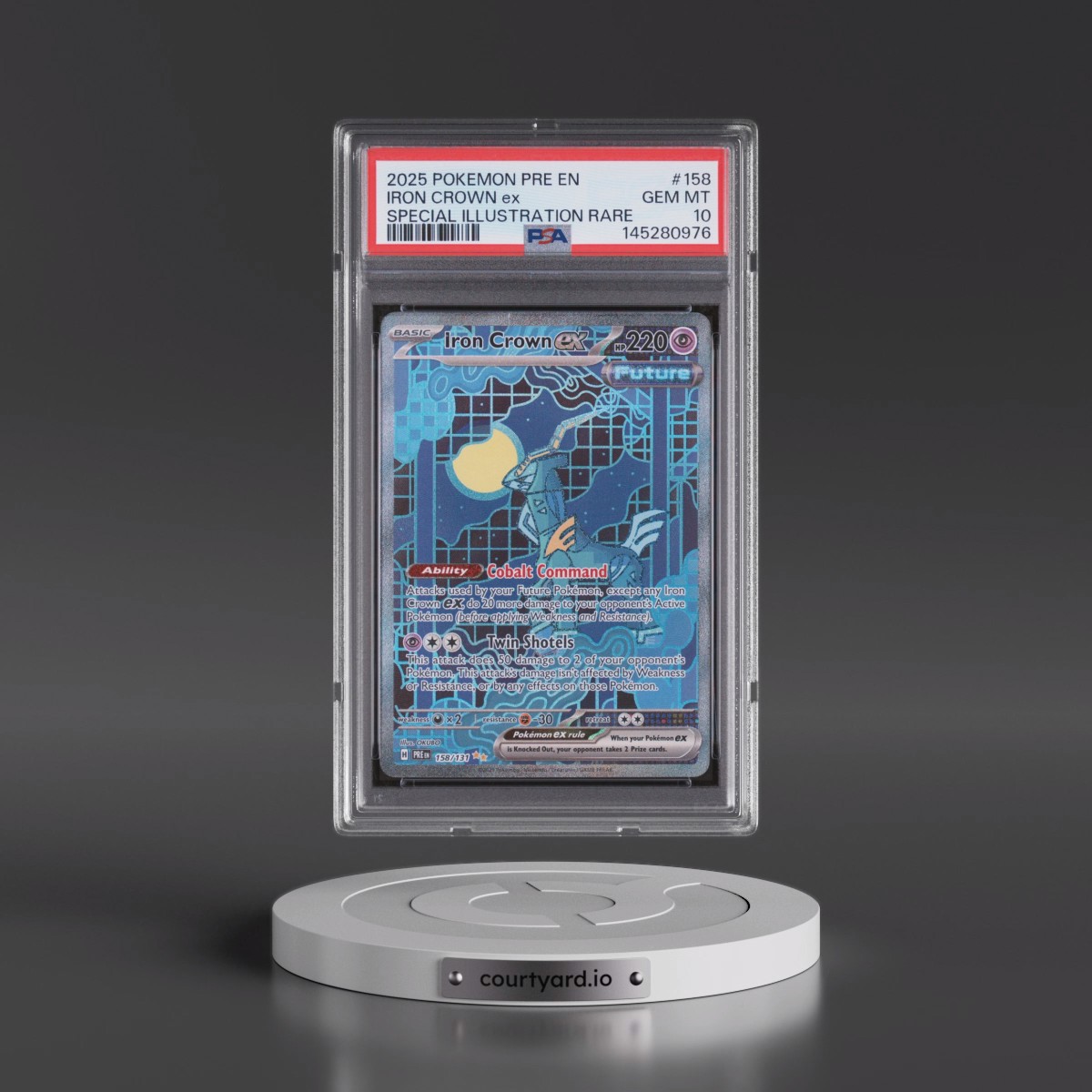 2025 Pokémon Pre EN-Prismatic Evolutions #158 Iron Crown EX - Holo Special Illustration Rare (PSA 10 GEM MINT)