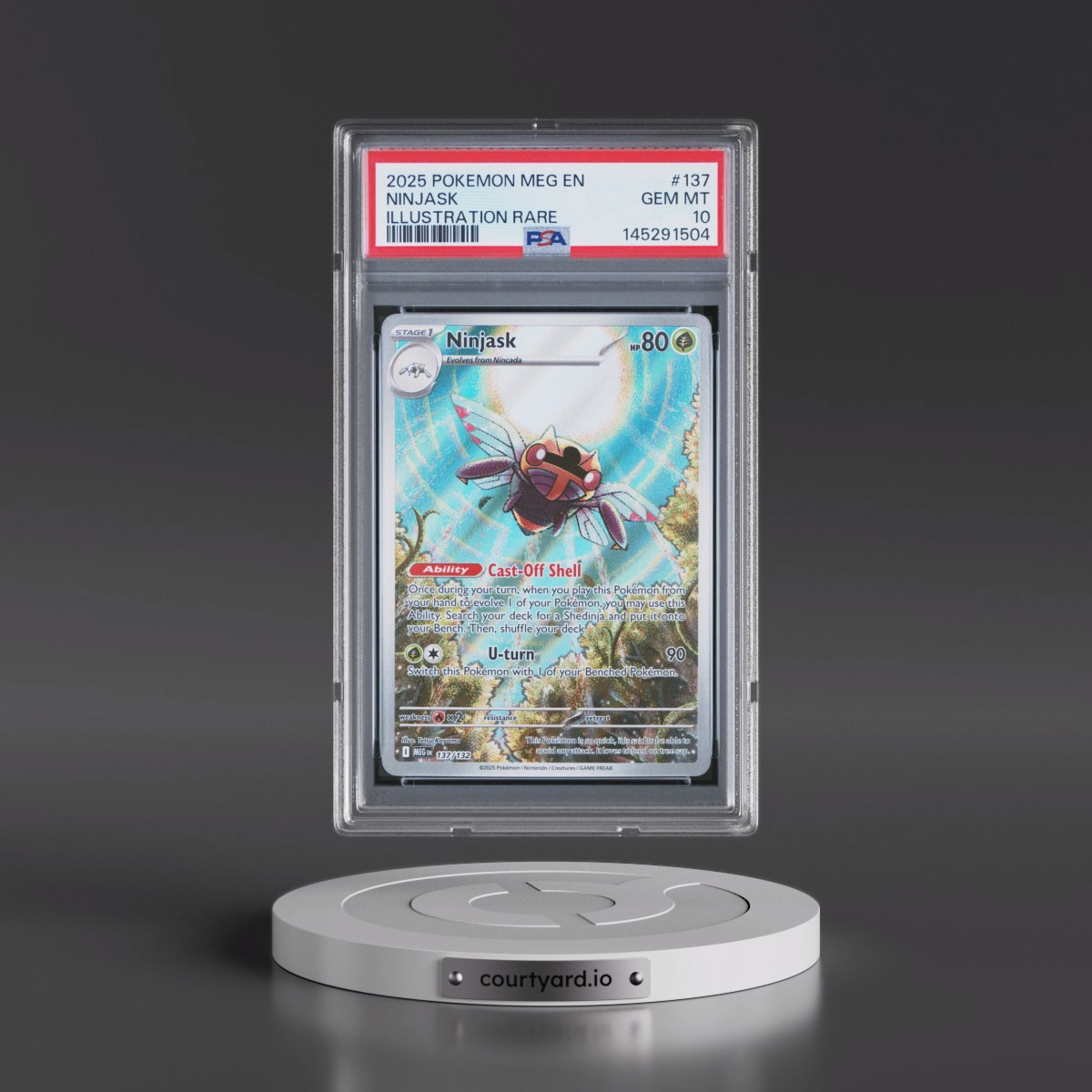 2025 Pokémon Meg EN-Mega Evolution #137 Ninjask - Illustration Rare (PSA 10 GEM MINT)