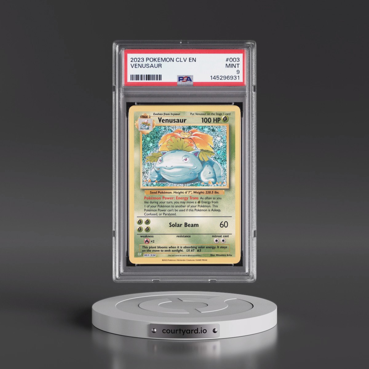 2023 Pokémon CLV-Trading Card Game Classic Venusaur & Lugia EX Deck #003 Venusaur (PSA 9 MINT)