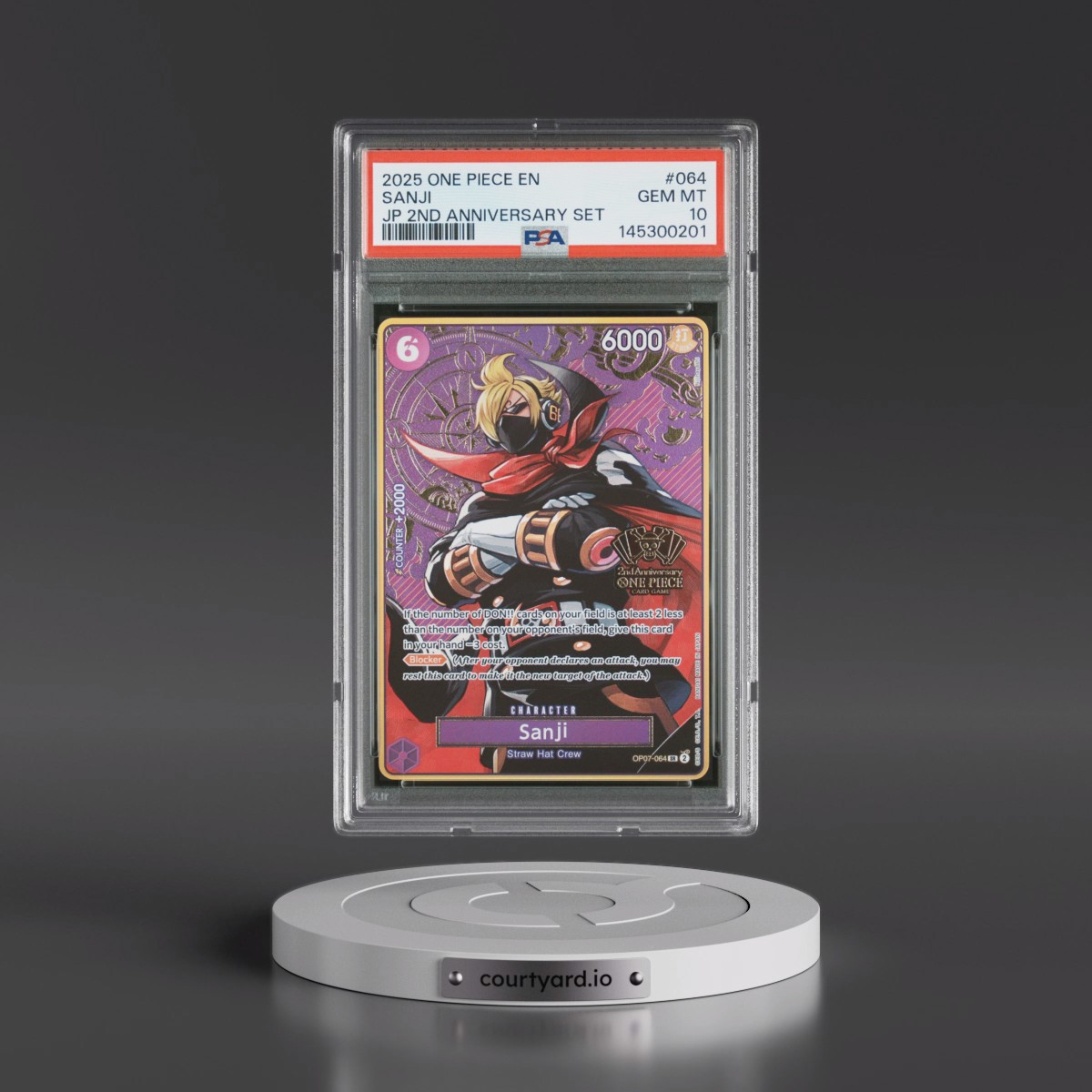 2025 One Piece Japanese 2nd Anniversary Set #064 Sanji (PSA 10 GEM MINT)