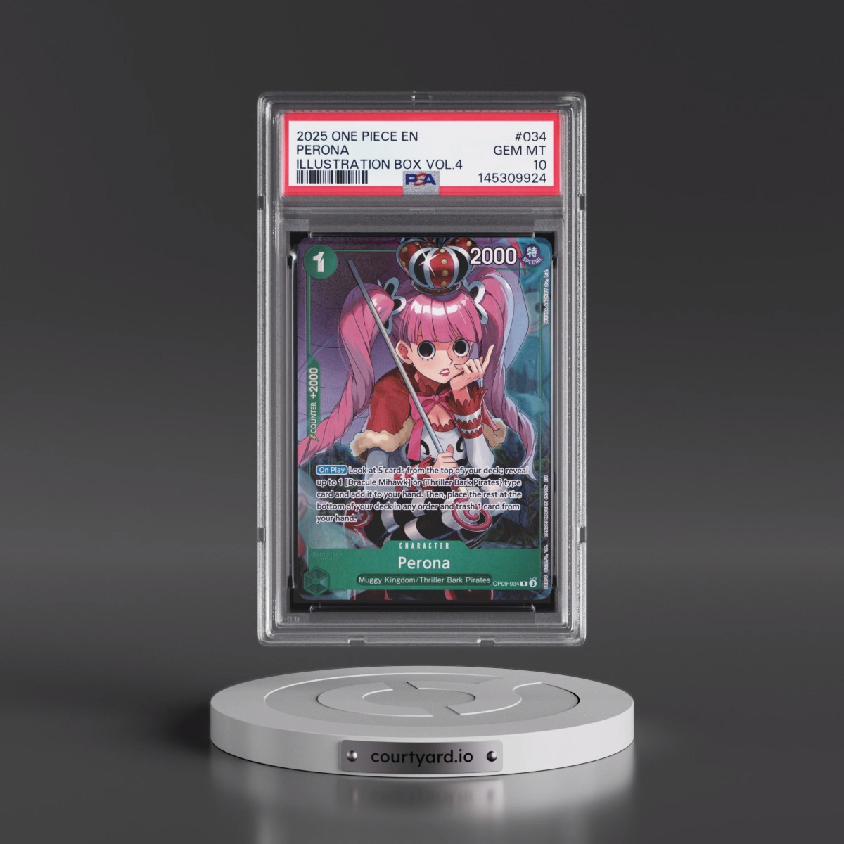 2025 One Piece Promos #034 Perona - Illustration Box Vol.4 (PSA 10 GEM MINT)
