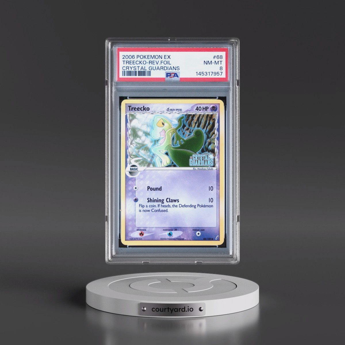 2006 Pokémon EX Crystal Guardians #68 Treecko - Reverse Foil (PSA 8 NM-MT)