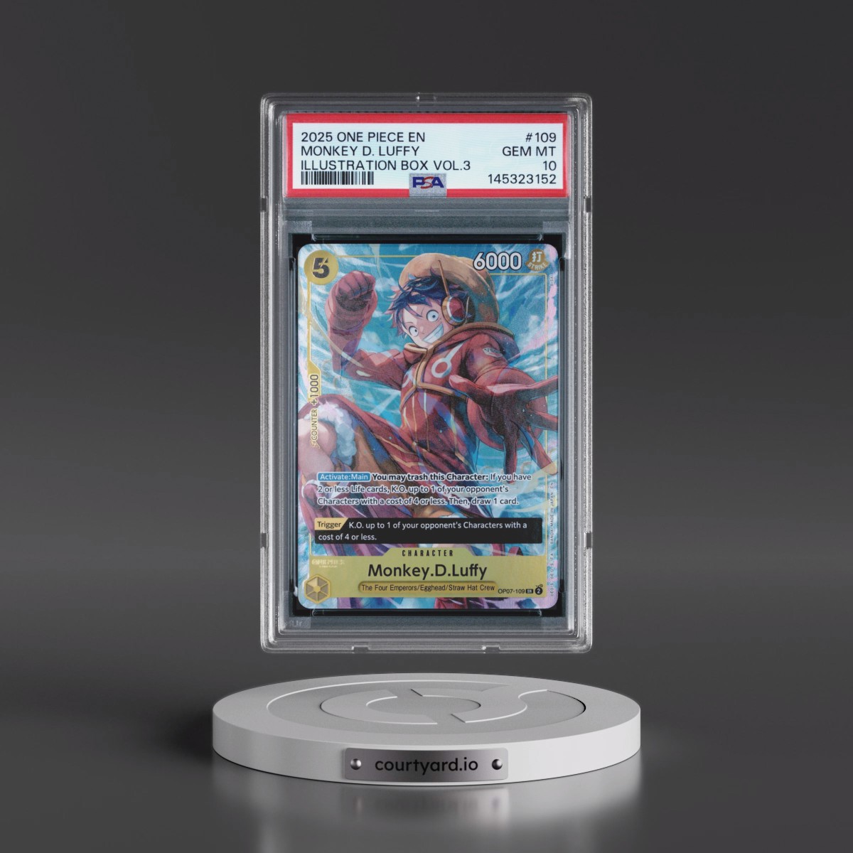 2025 One Piece Promos #109 Monkey D. Luffy - Illustration Box Vol.3 (PSA 10 GEM MINT)