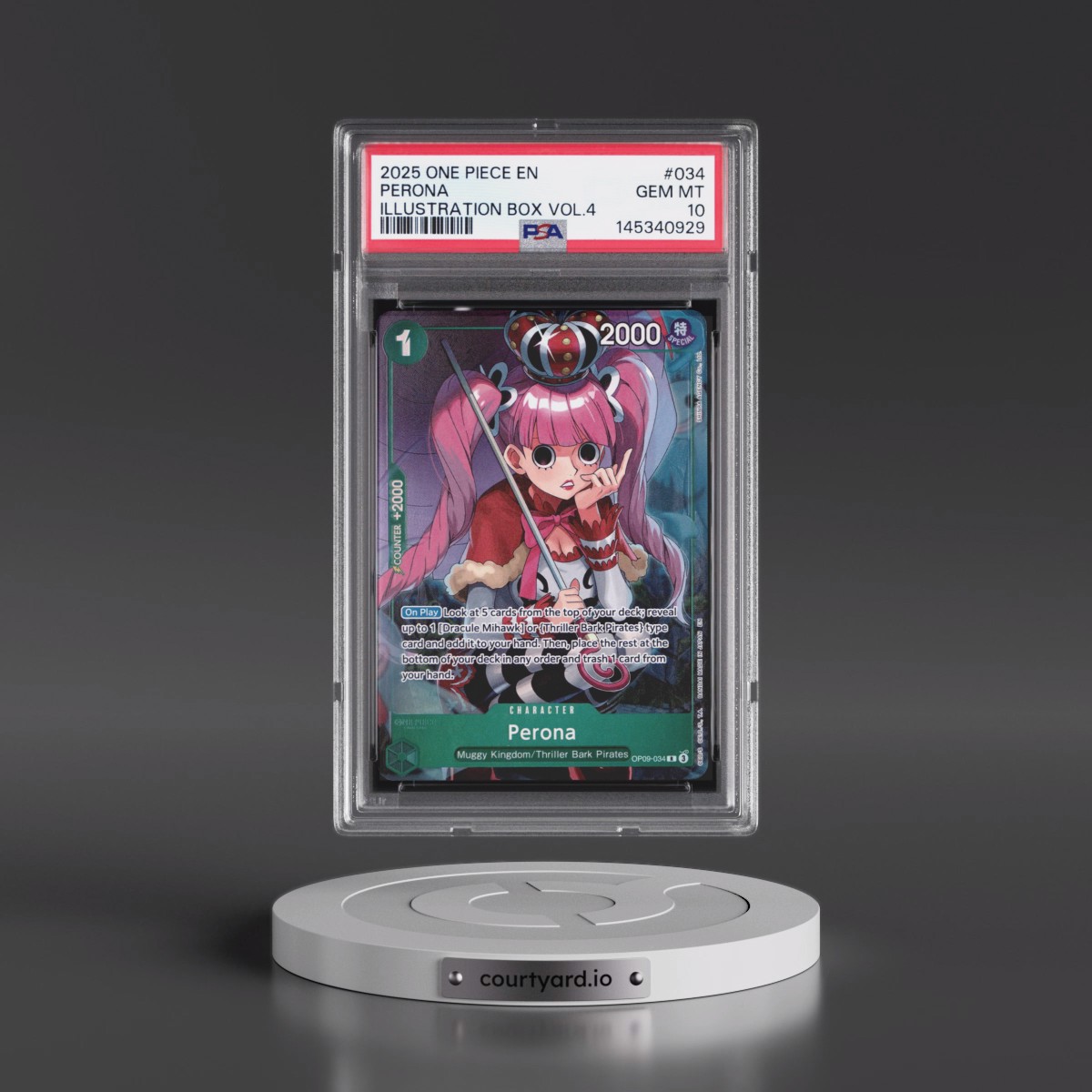 2025 One Piece Promos #034 Perona - Illustration Box Vol.4 (PSA 10 GEM MINT)