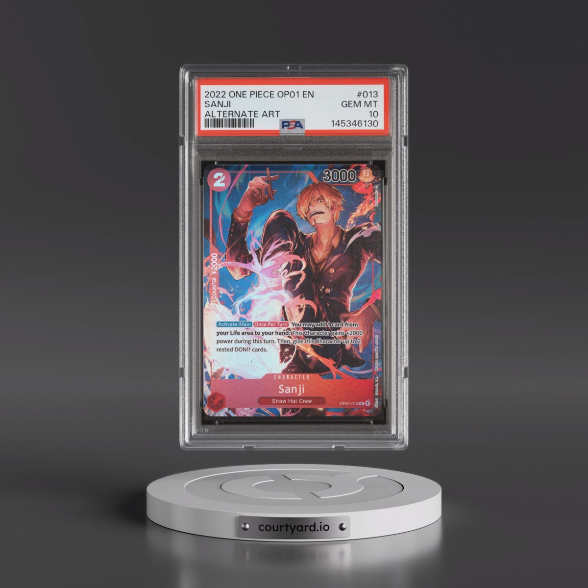 2022 One Piece OP01-Romance Dawn #013 Sanji - Alternate Art (PSA 10 GEM MINT)