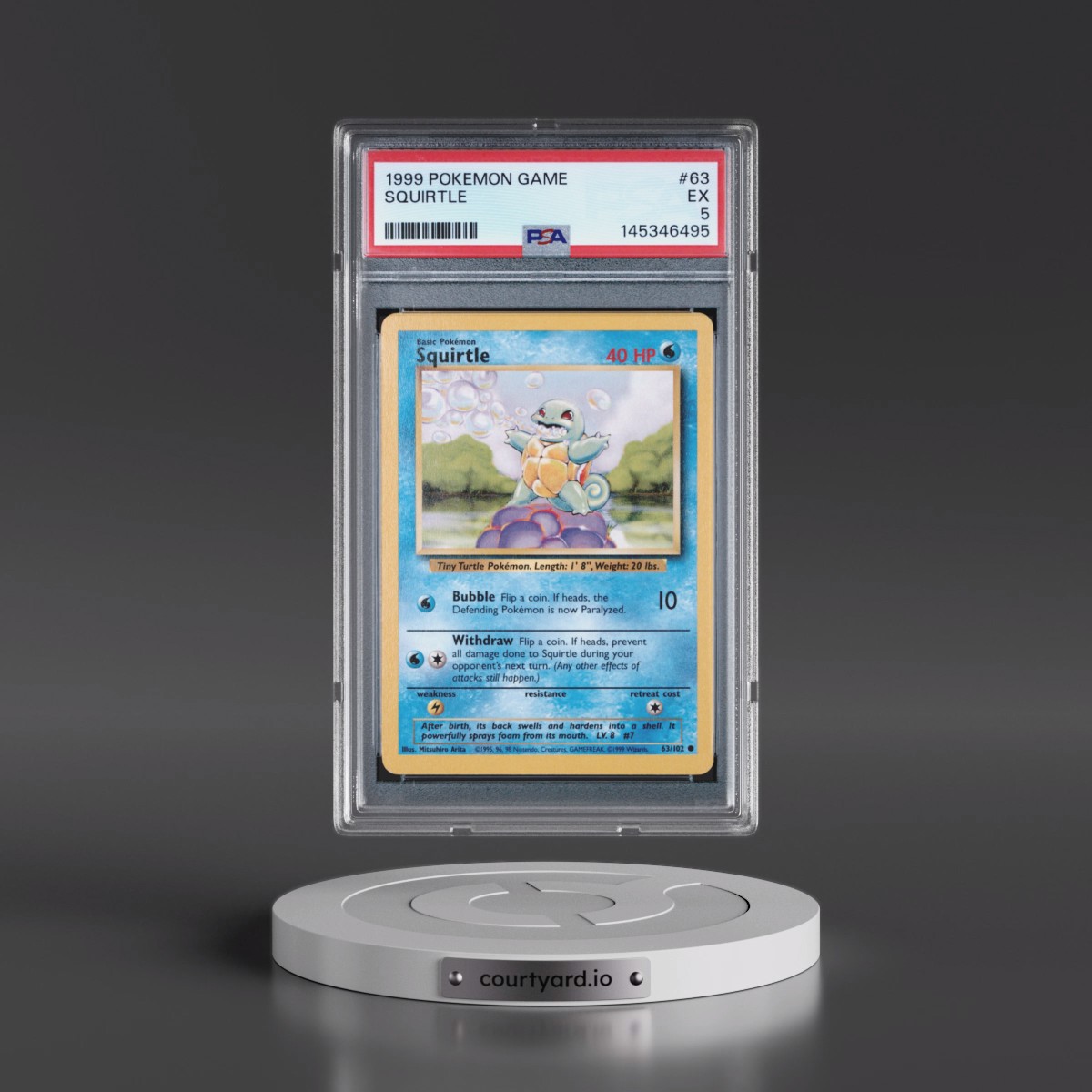 1999 Pokémon Game #63 Squirtle (PSA 5 EX)