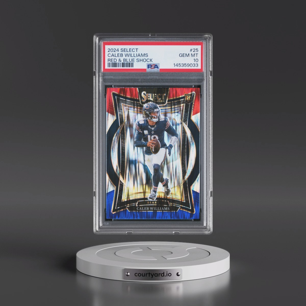 2024 Panini Select Caleb Williams - Red & Blue Shock #25 PSA 10