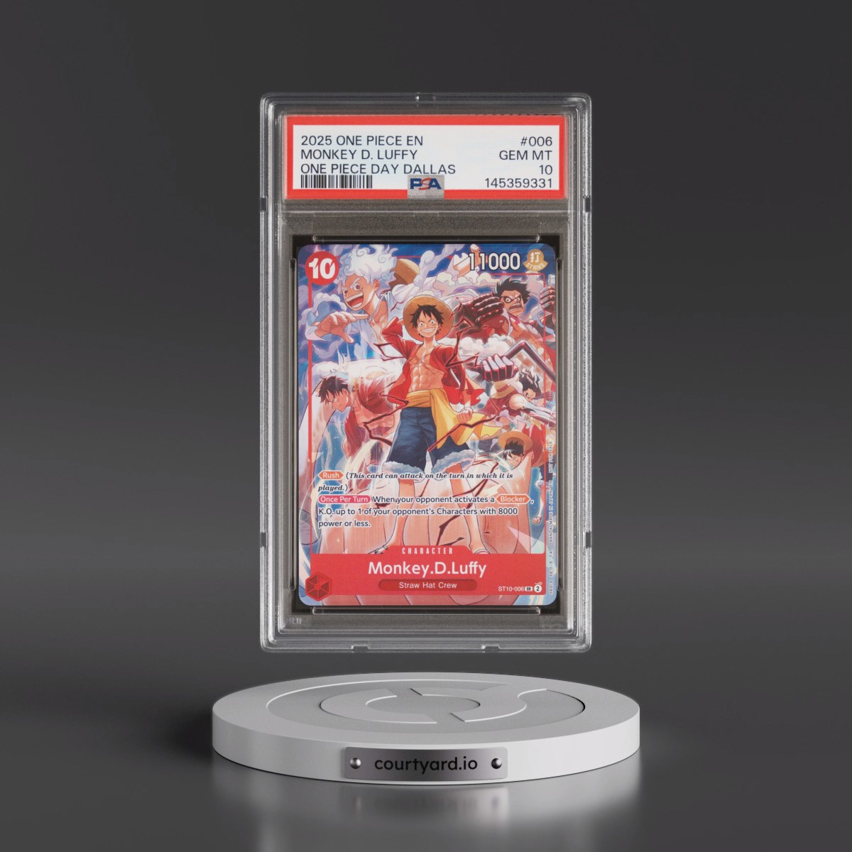2025 One Piece Promos #006 Monkey D. Luffy - One Piece Day Dallas (PSA 10 GEM MINT)