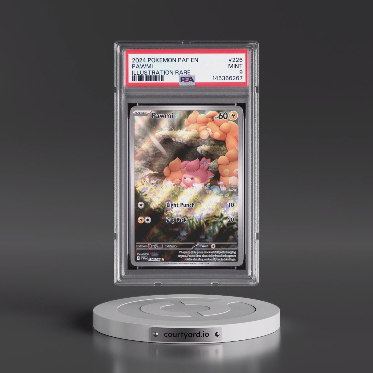 2024 Pokémon Paf EN-Paldean Fates #226 Pawmi - Illustration Rare (PSA 9 MINT)