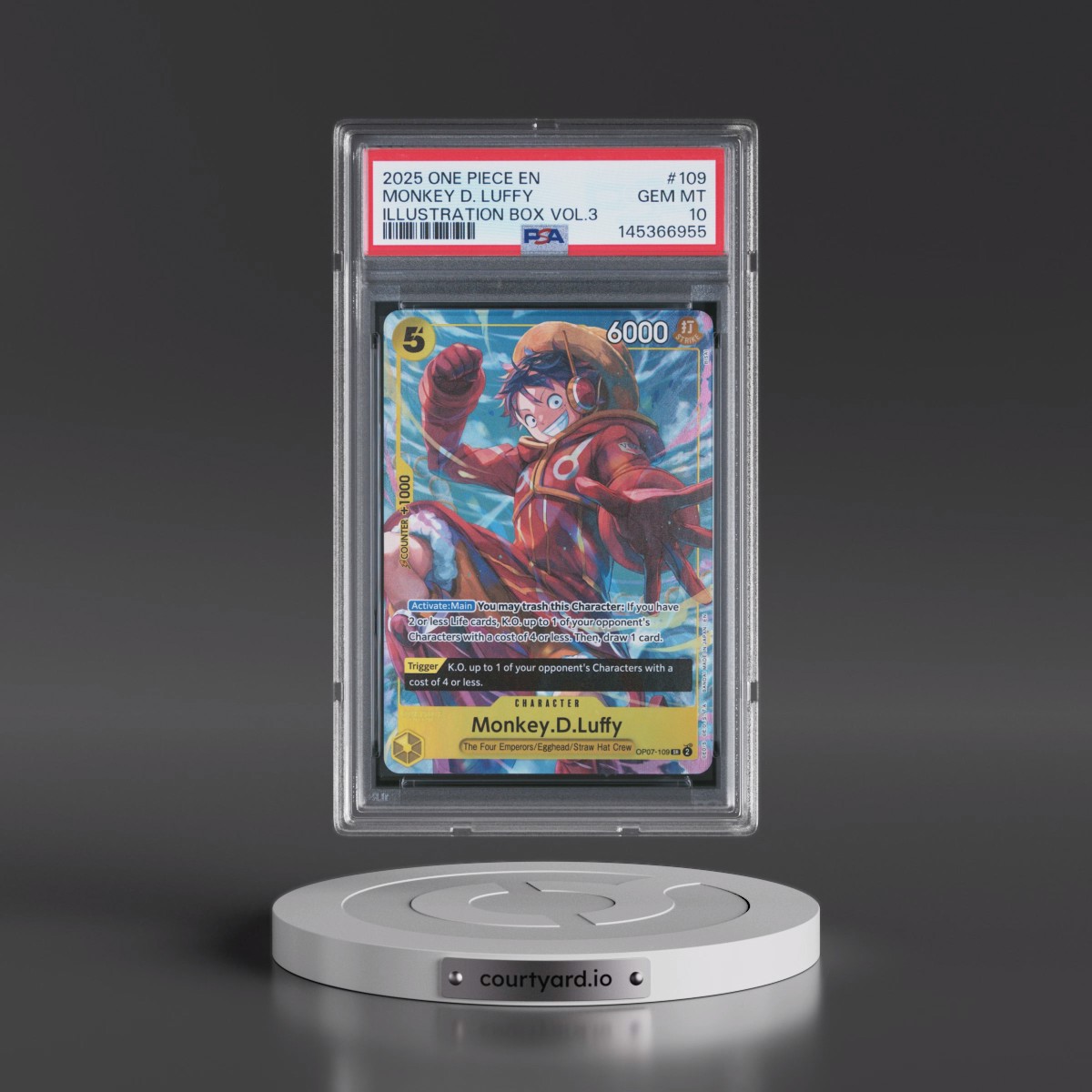 2025 One Piece Promos #109 Monkey D. Luffy - Illustration Box Vol.3 (PSA 10 GEM MINT)