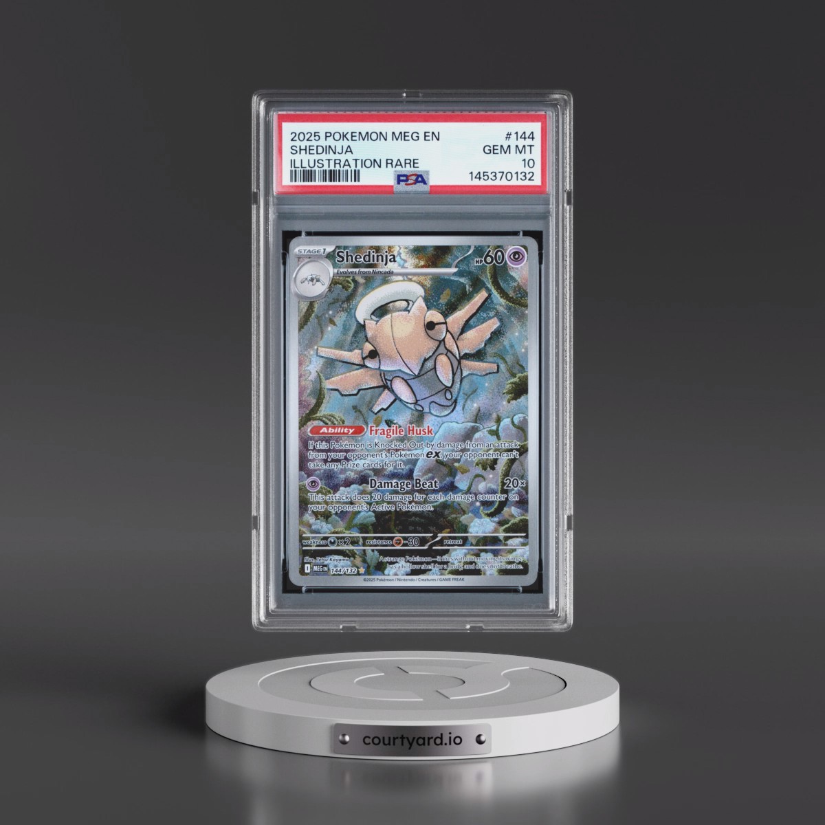 2025 Pokémon Meg EN-Mega Evolution #144 Shedinja - Illustration Rare (PSA 10 GEM MINT)