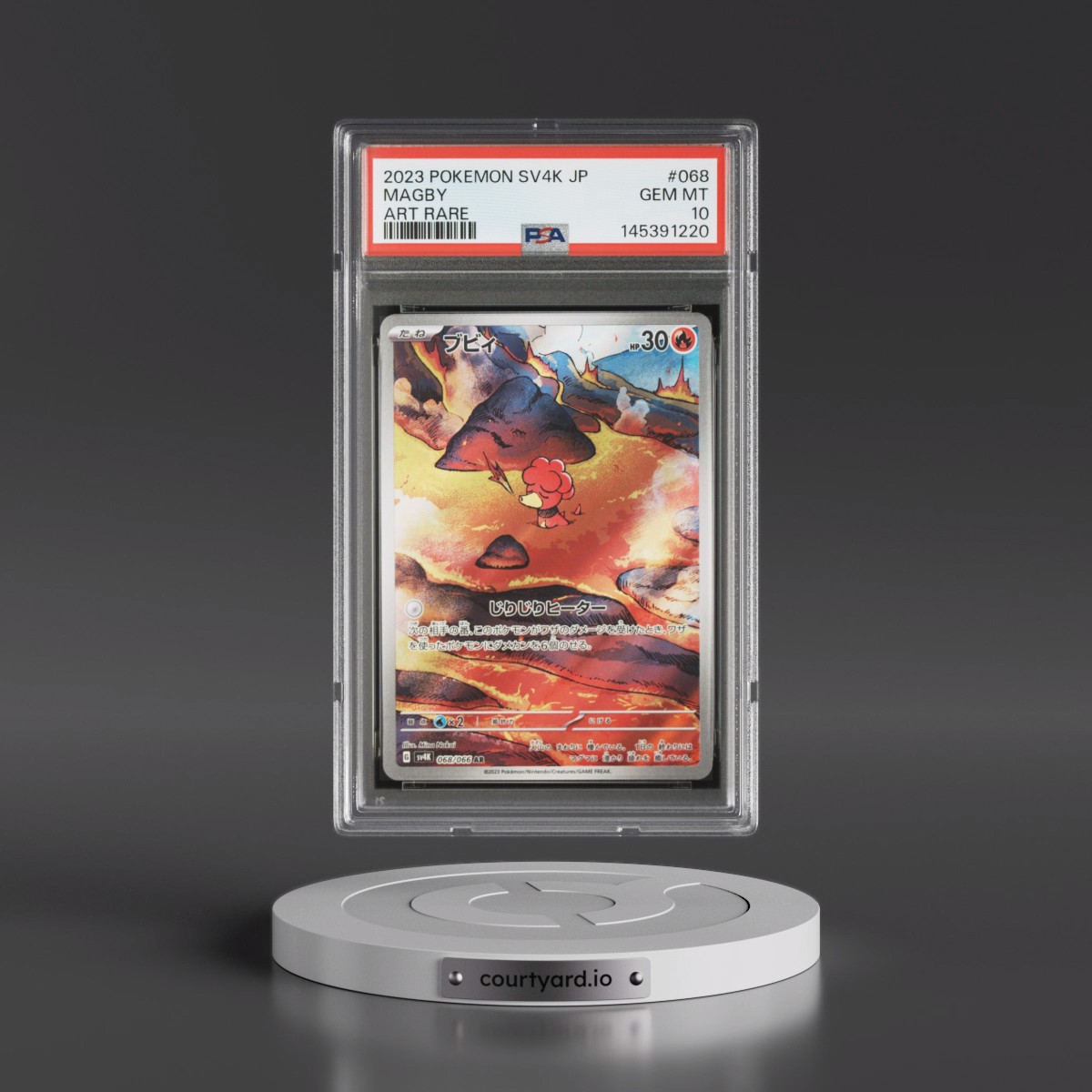 2023 Pokémon Sv4k-Ancient Roar #068 Magby - Art Rare (PSA 10 GEM MINT)
