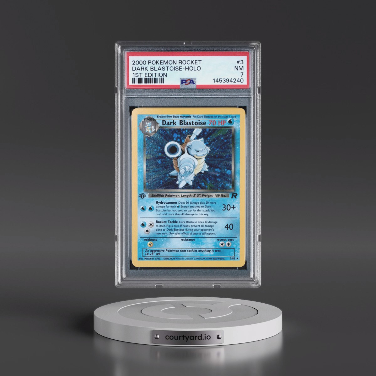 2000 Pokémon Rocket #3 Dark Blastoise - 1st Edition Holo (PSA 7 NM) - Photo