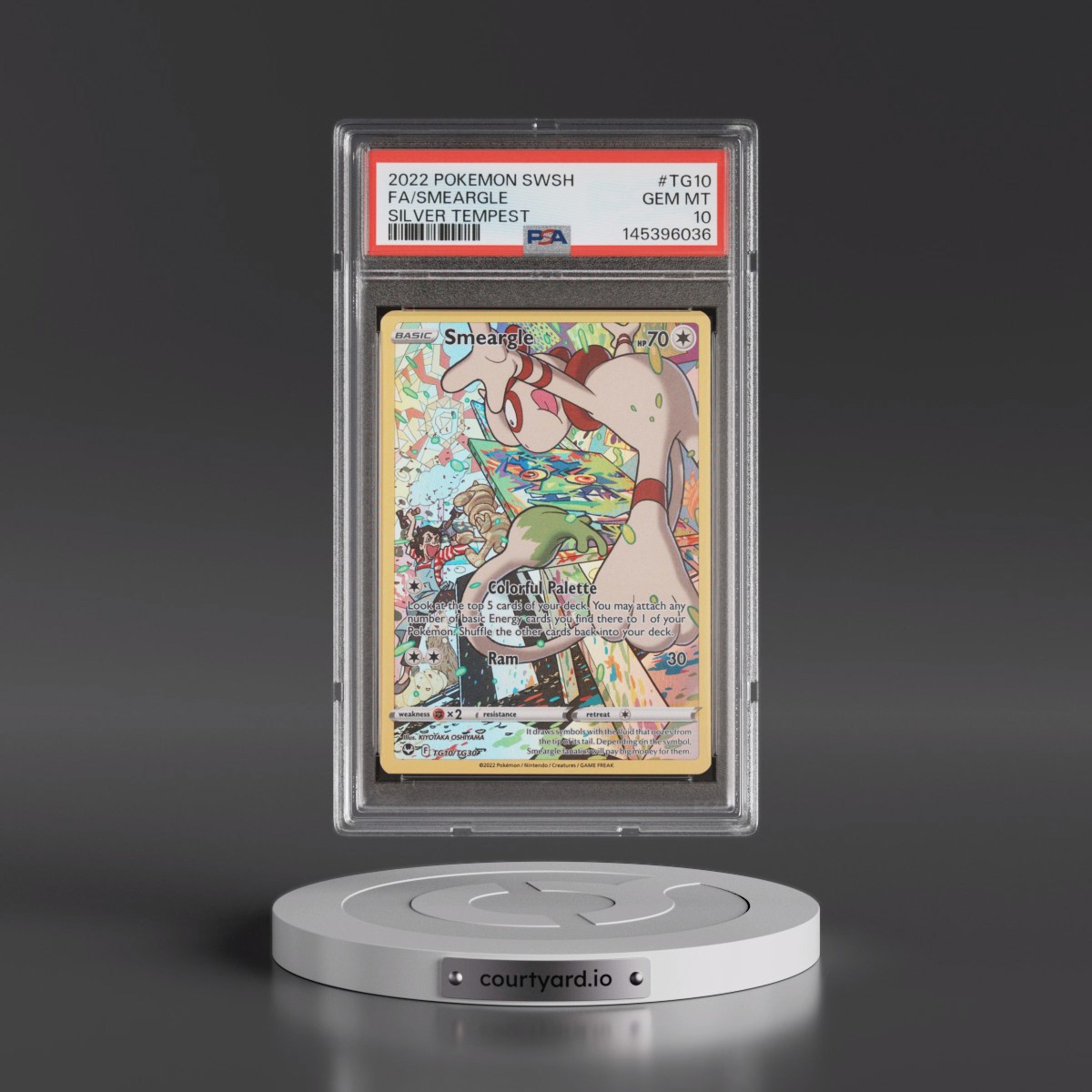 2022 Pokémon Sword & Shield Silver Tempest #TG10 Smeargle - Full Art (PSA 10 GEM MINT)