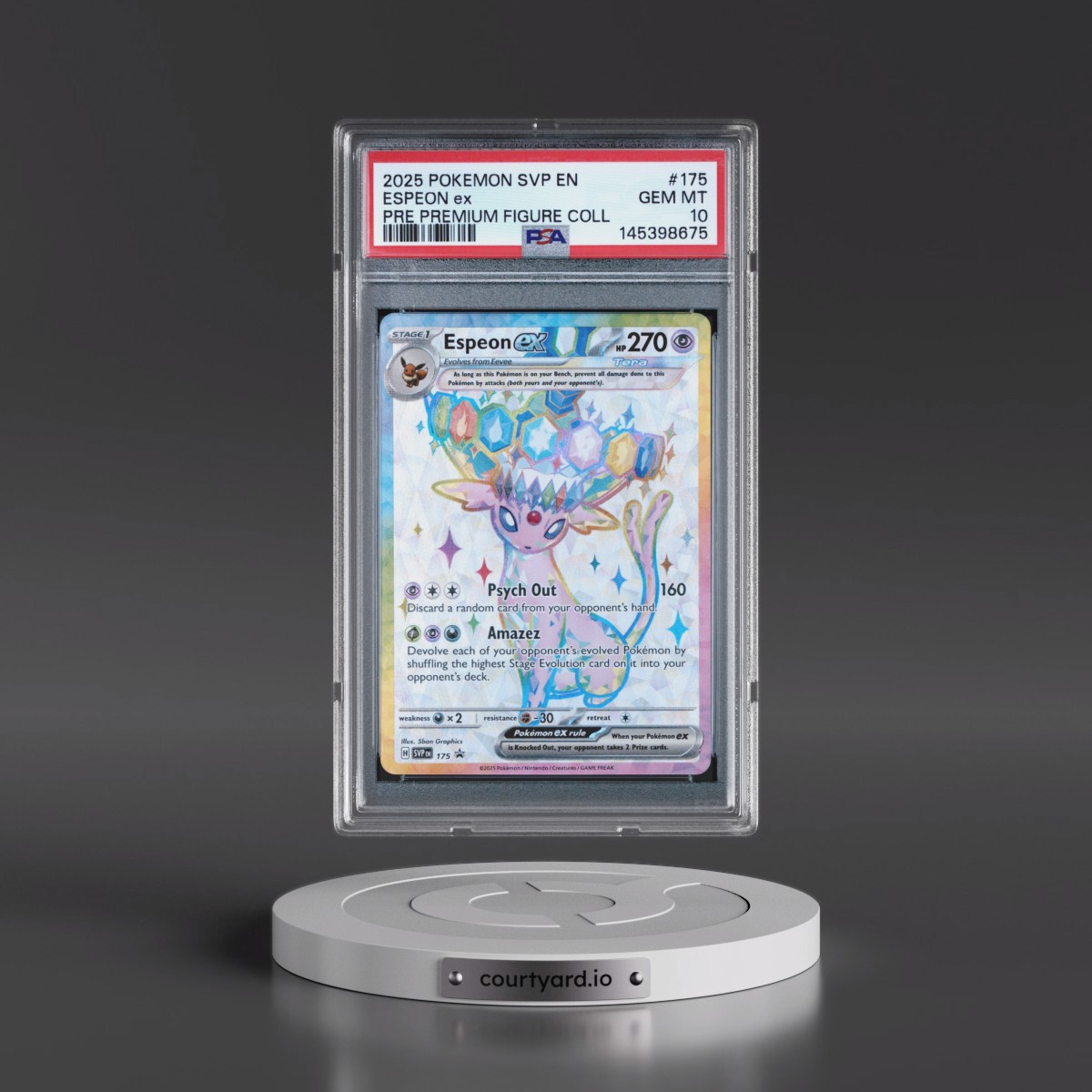 2025 Pokémon Svp EN-SV Black Star Promo #175 Espeon EX - Holo Prismatic Evolutions Premium Figure Collection (PSA 10 GEM MINT)