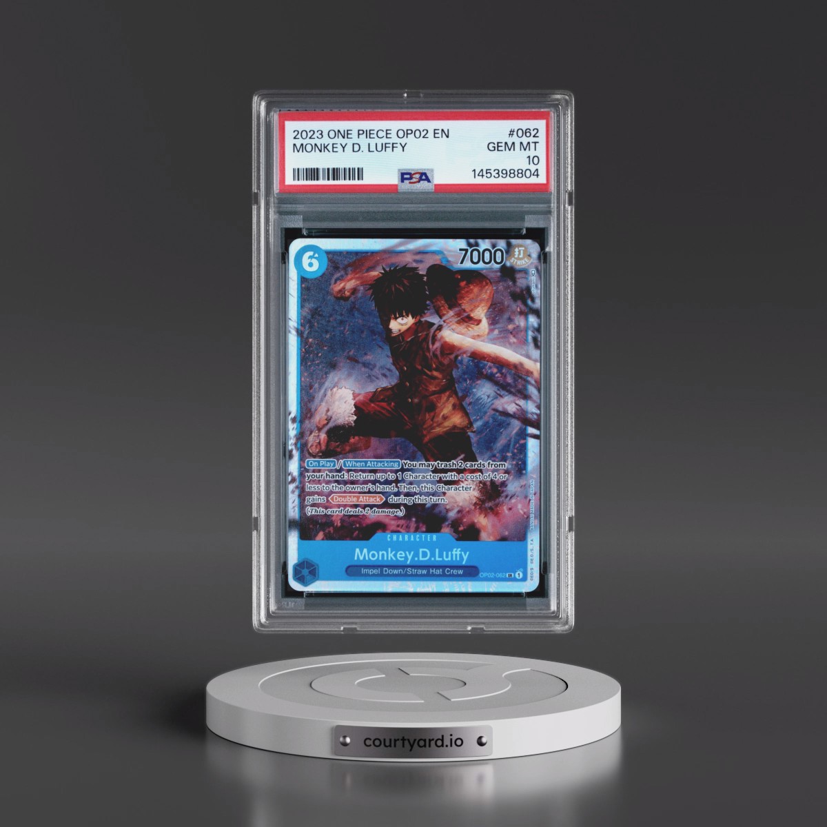 2023 One Piece OP02-Paramount War #062 Monkey D. Luffy (PSA 10 GEM MINT)