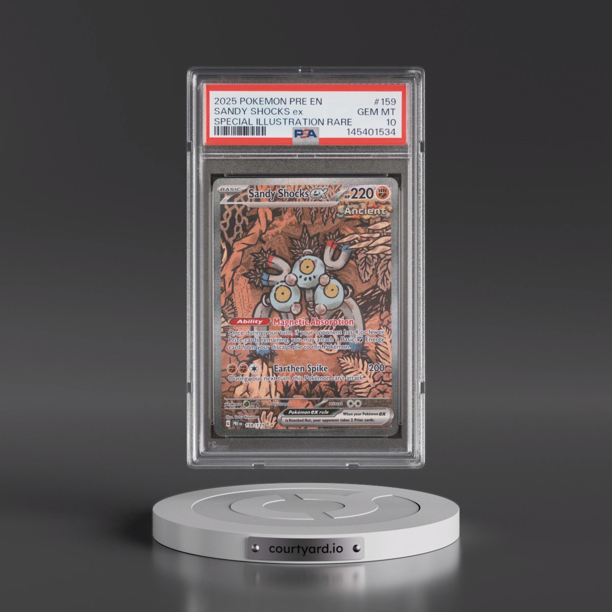 2025 Pokémon Pre EN-Prismatic Evolutions #159 Sandy Shocks EX - Holo Special Illustration Rare (PSA 10 GEM MINT)