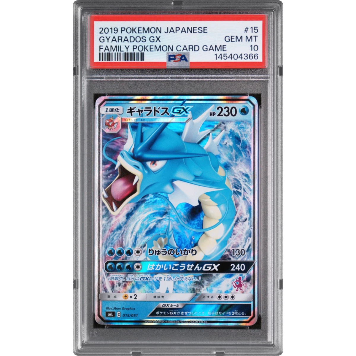 2019 Pokémon Family Pokémon Card Game #15 Gyarados GX - Holo (PSA 10 GEM MINT)