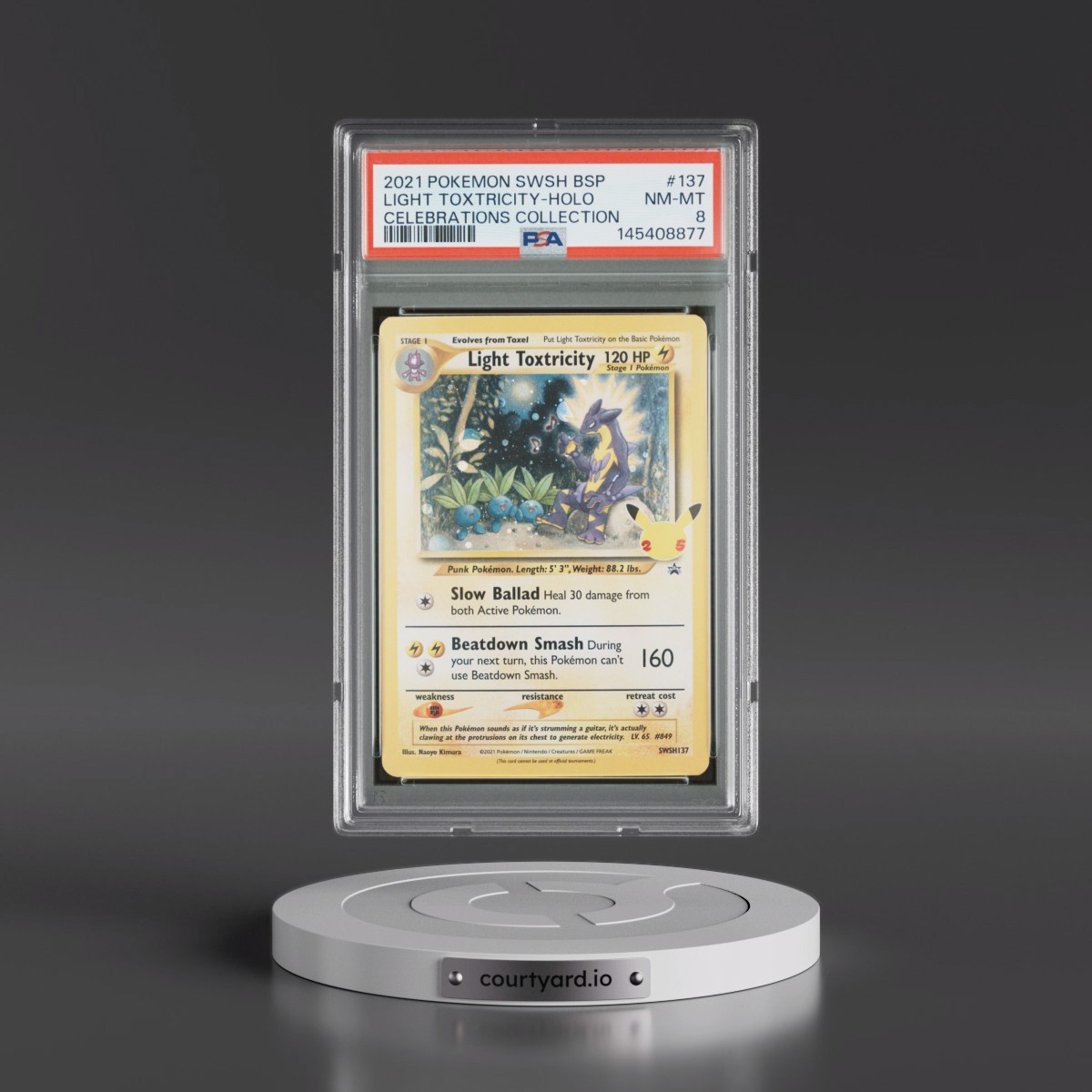 2021 Pokémon Swsh Black Star Promo #137 Light Toxtricity - Holo Celebrations Collection (PSA 8 NM-MT)