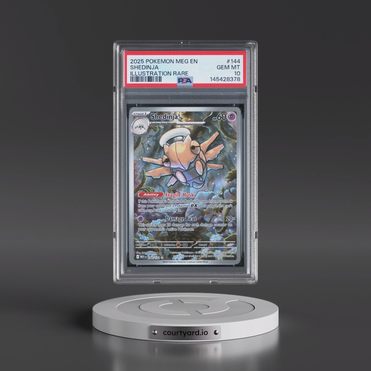 2025 Pokémon Meg EN-Mega Evolution #144 Shedinja - Illustration Rare (PSA 10 GEM MINT)