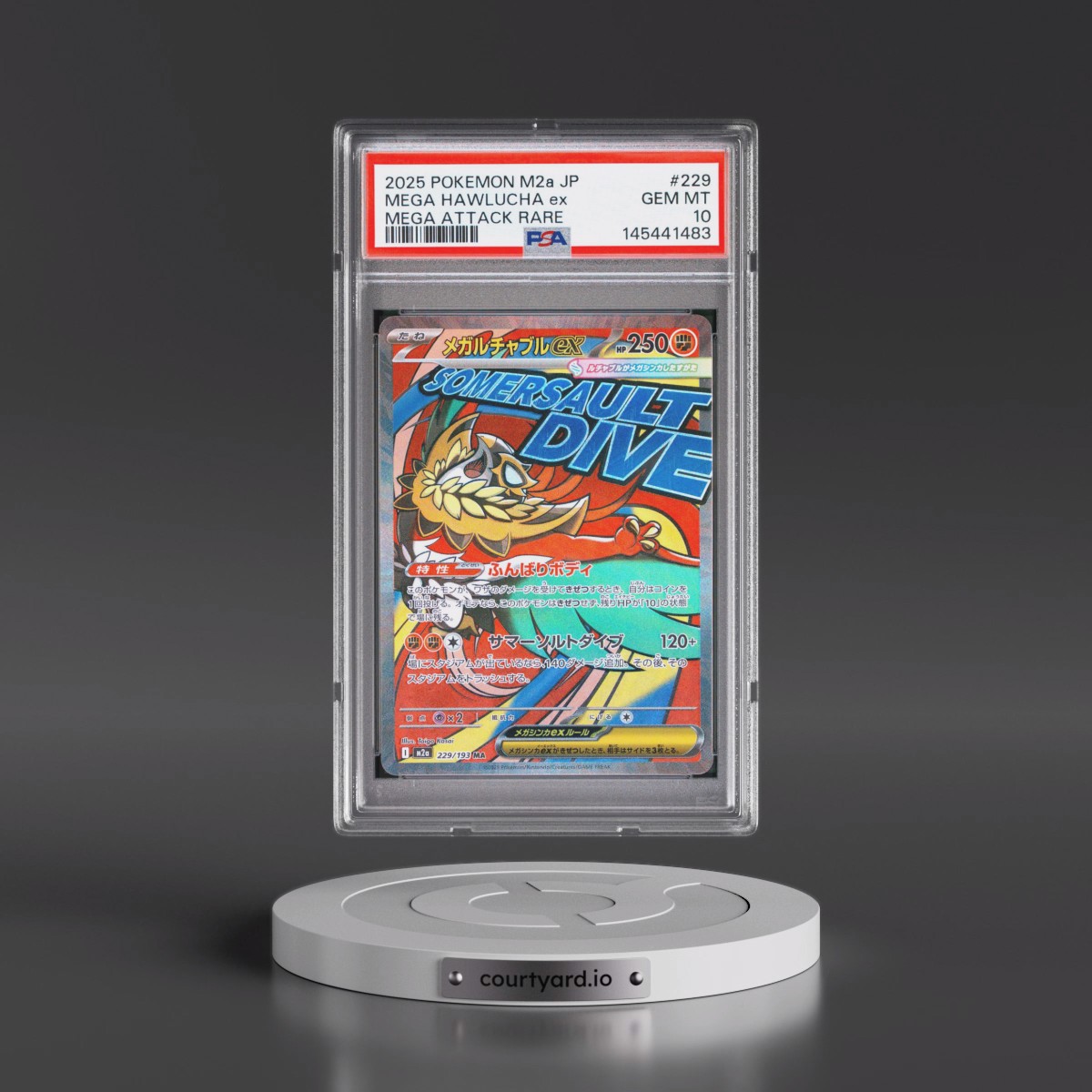 2025 Pokémon M2a-Mega Dream EX #229 Mega Hawlucha EX - Holo Mega Attack Rare (PSA 10 GEM MINT)