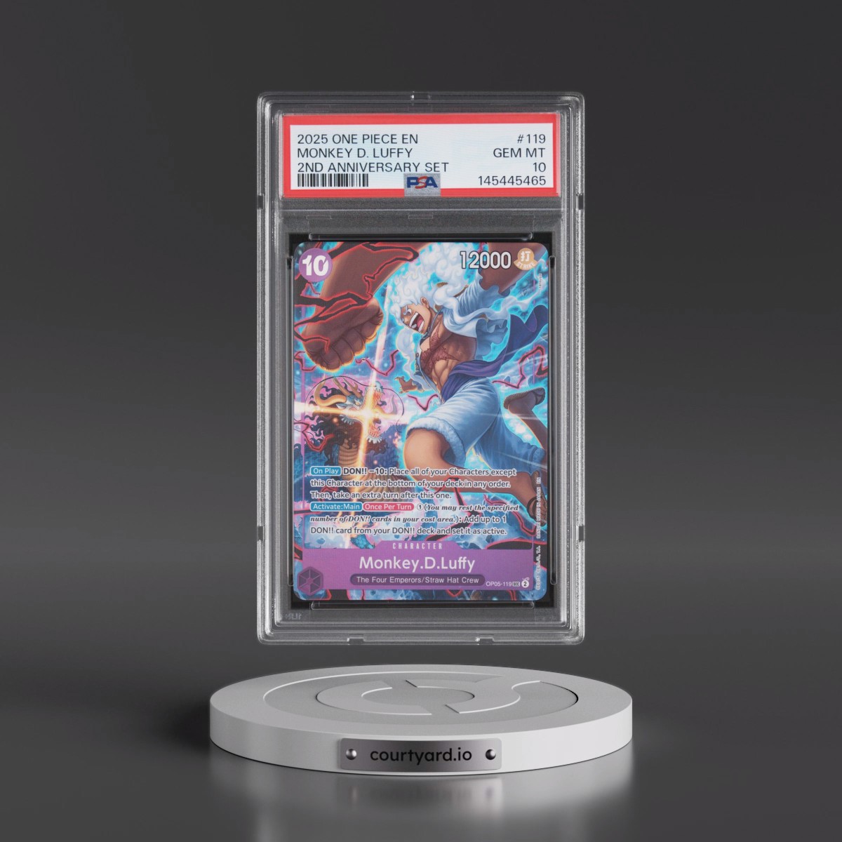 2025 One Piece English Version 2nd Anniversary Set #119 Monkey D. Luffy (PSA 10 GEM MINT)