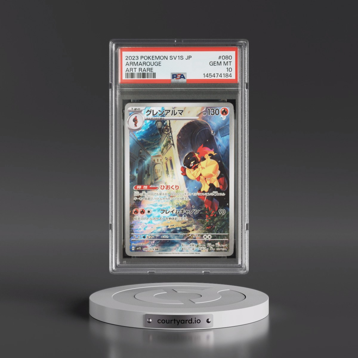 2023 Pokémon Sv1s-Scarlet EX #080 Armarouge - Art Rare (PSA 10 GEM MINT)