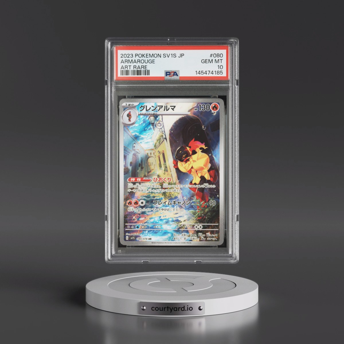 2023 Pokémon Sv1s-Scarlet EX #080 Armarouge - Art Rare (PSA 10 GEM MINT)