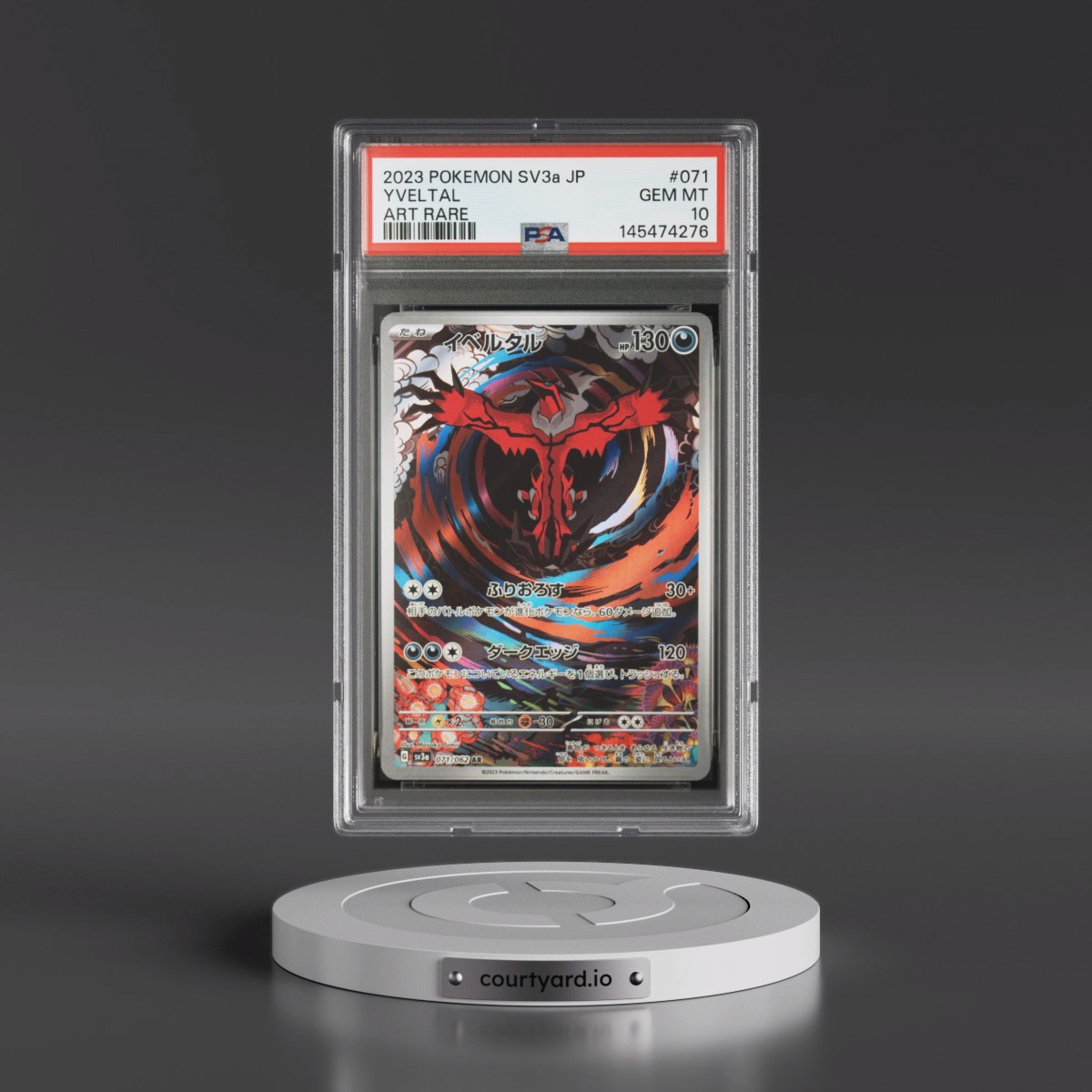 2023 Pokémon Sv3a-Raging Surf #071 Yveltal - Art Rare (PSA 10 GEM MINT)