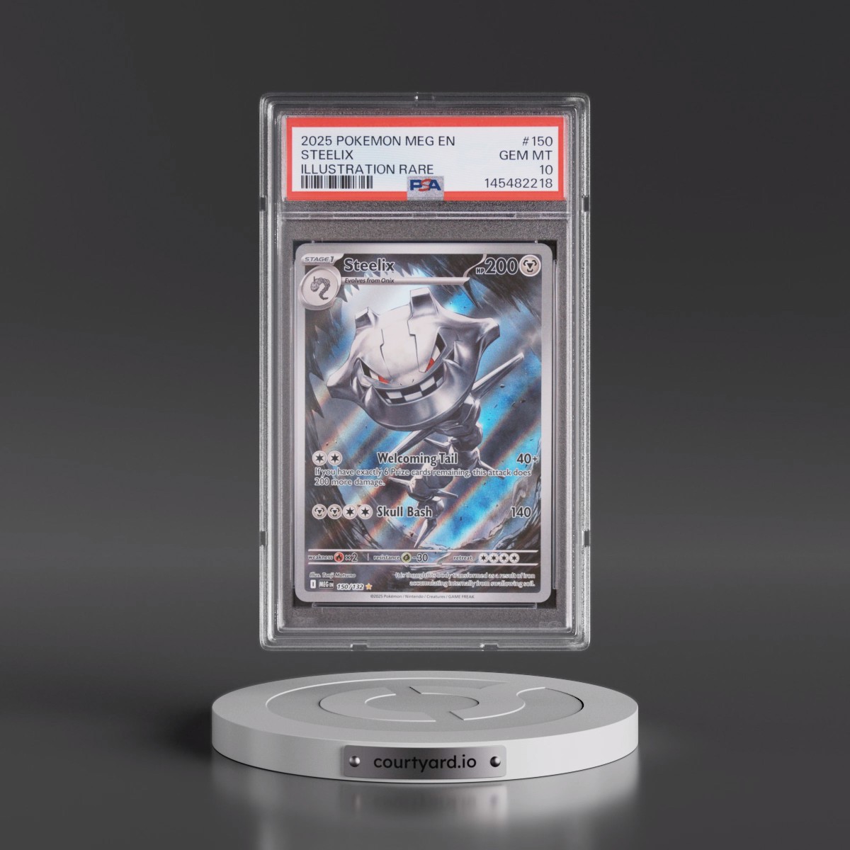 2025 Pokémon Meg EN-Mega Evolution #150 Steelix - Illustration Rare (PSA 10 GEM MINT)