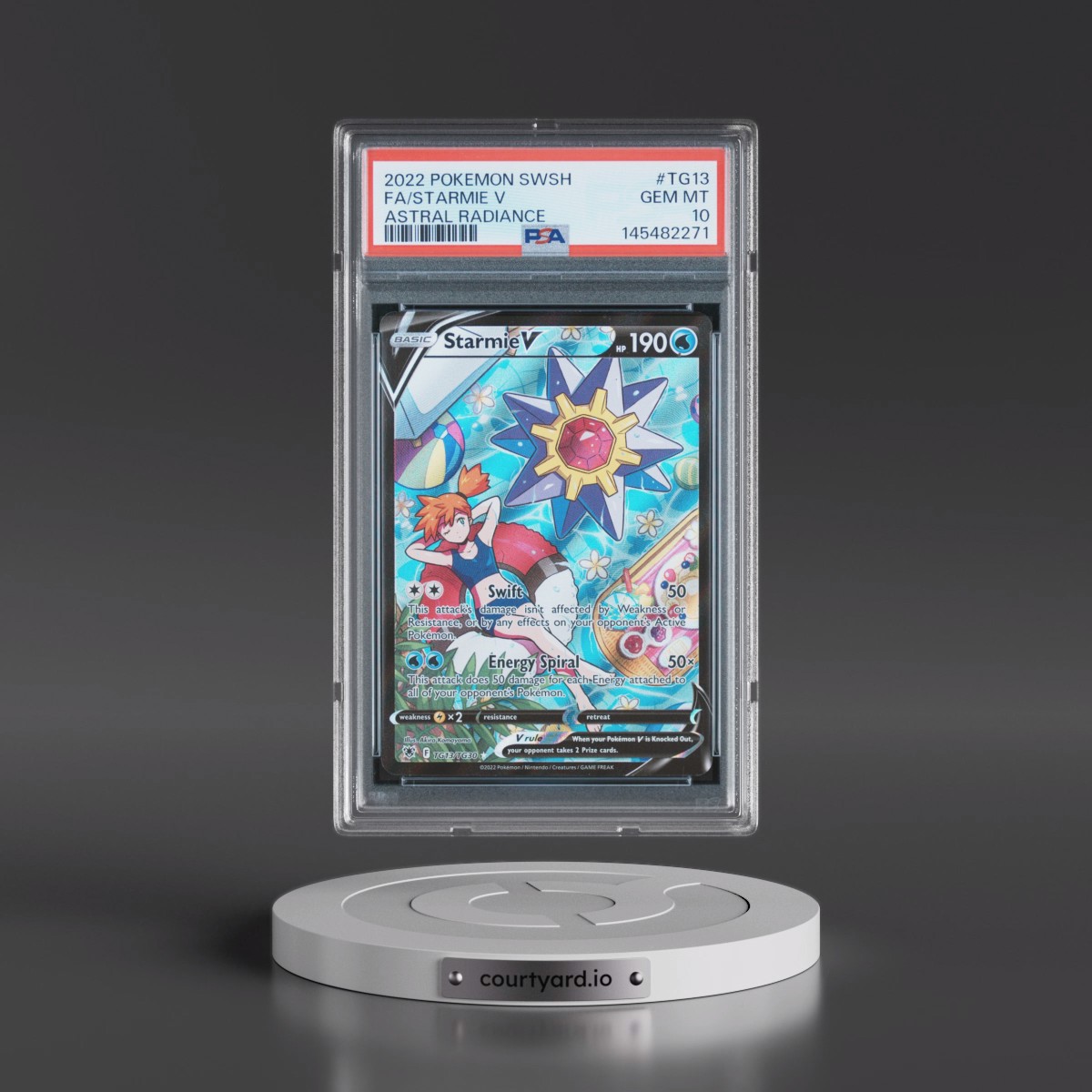 2022 Pokémon Sword & Shield Astral Radiance #TG13 Starmie V - Holo Full Art (PSA 10 GEM MINT)
