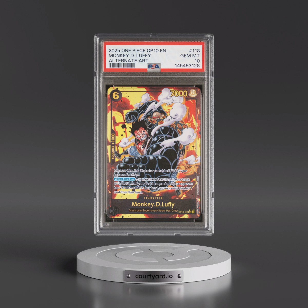 2025 One Piece OP10-Royal Blood #118 Monkey D. Luffy - Alternate Art (PSA 10 GEM MINT)