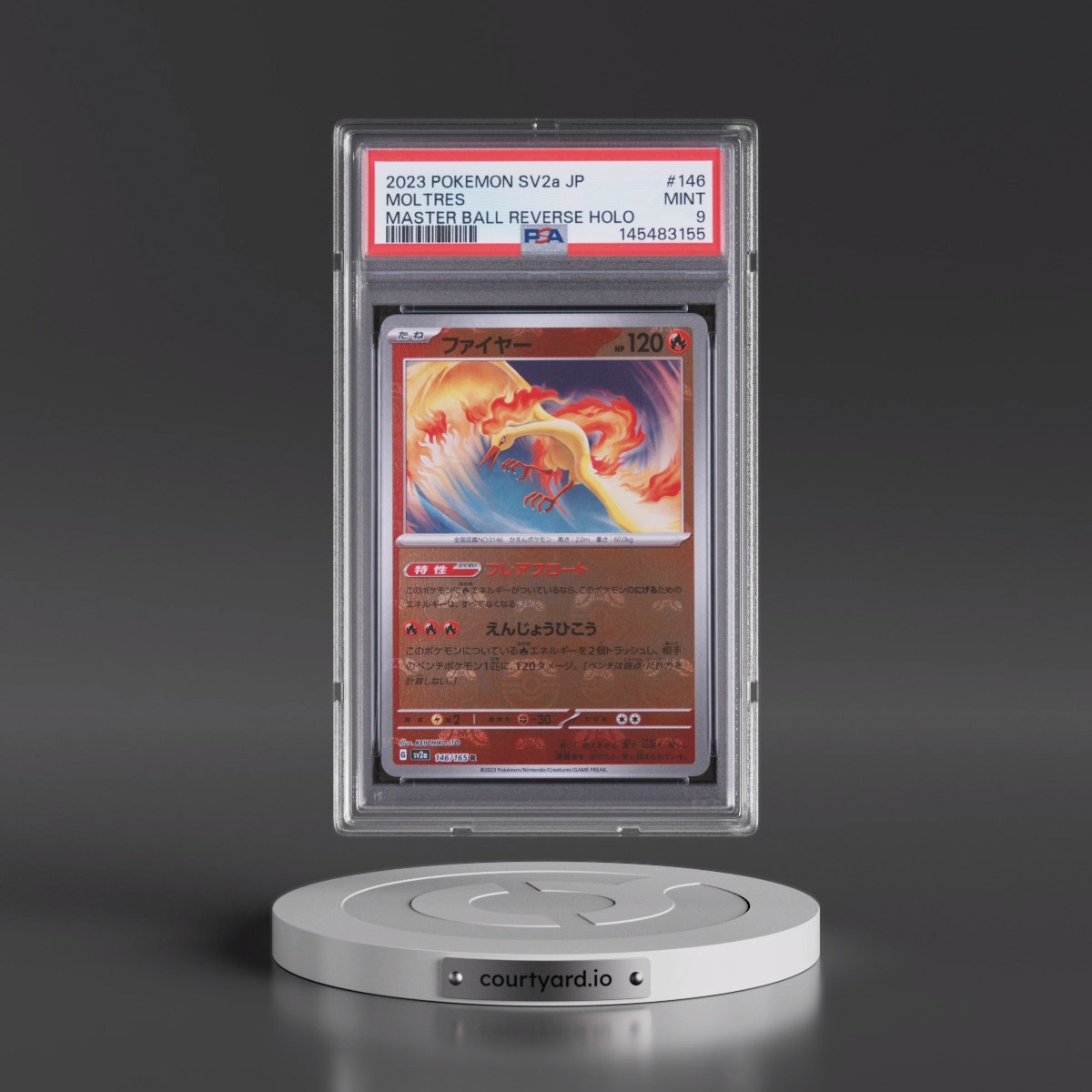 2023 Pokémon Sv2a-Pokémon 151 #146 Moltres - Reverse Holo Master Ball (PSA 9 MINT)