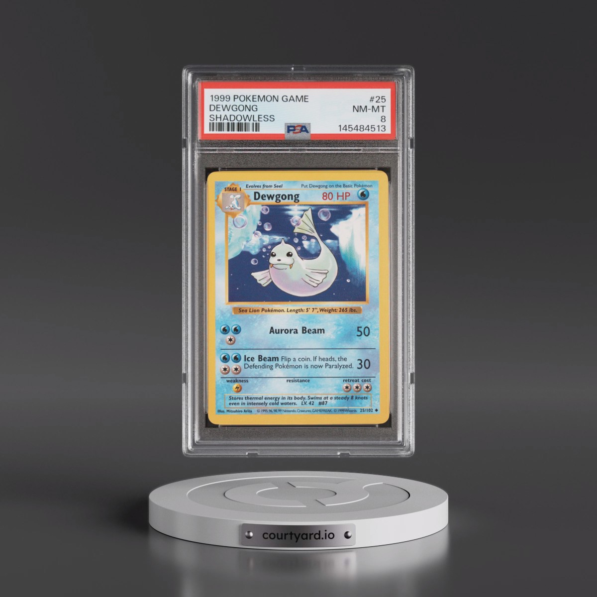 1999 Pokémon Game #25 Dewgong - Shadowless (PSA 8 NM-MT)