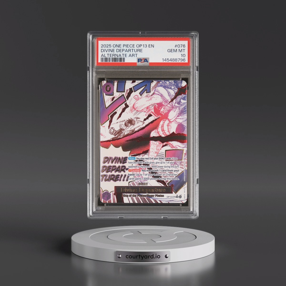 2025 One Piece OP13-Carrying on His Will #076 Divine Departure - Alternate Art (PSA 10 GEM MINT)