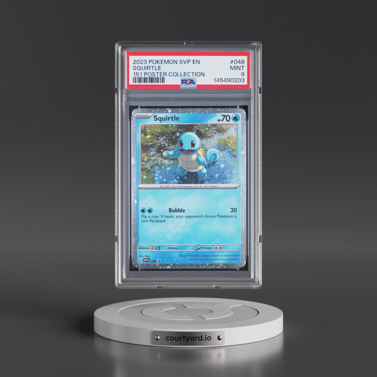 2023 Pokémon Svp EN-SV Black Star Promo #048 Squirtle - 151 Poster Collection (PSA 9 MINT)