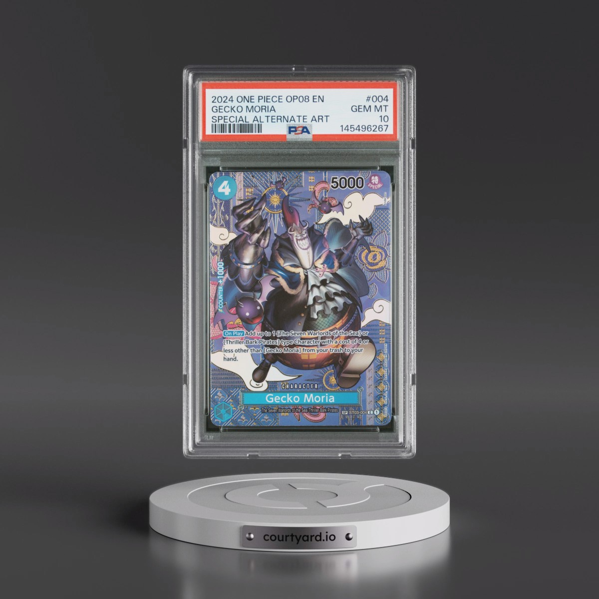 2024 One Piece OP08-Two Legends #004 Gecko Moria - Special Alternate Art (PSA 10 GEM MINT)