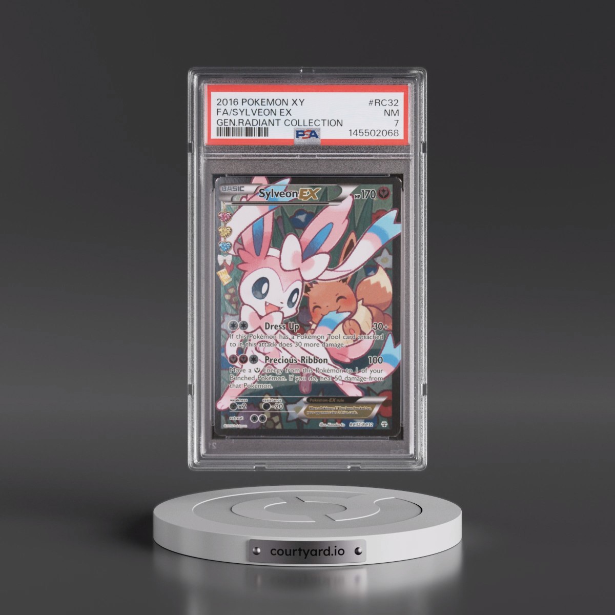 2016 Pokémon XY Generations Radiant Collection #RC32 Sylveon EX - Holo Full Art (PSA 7 NM)