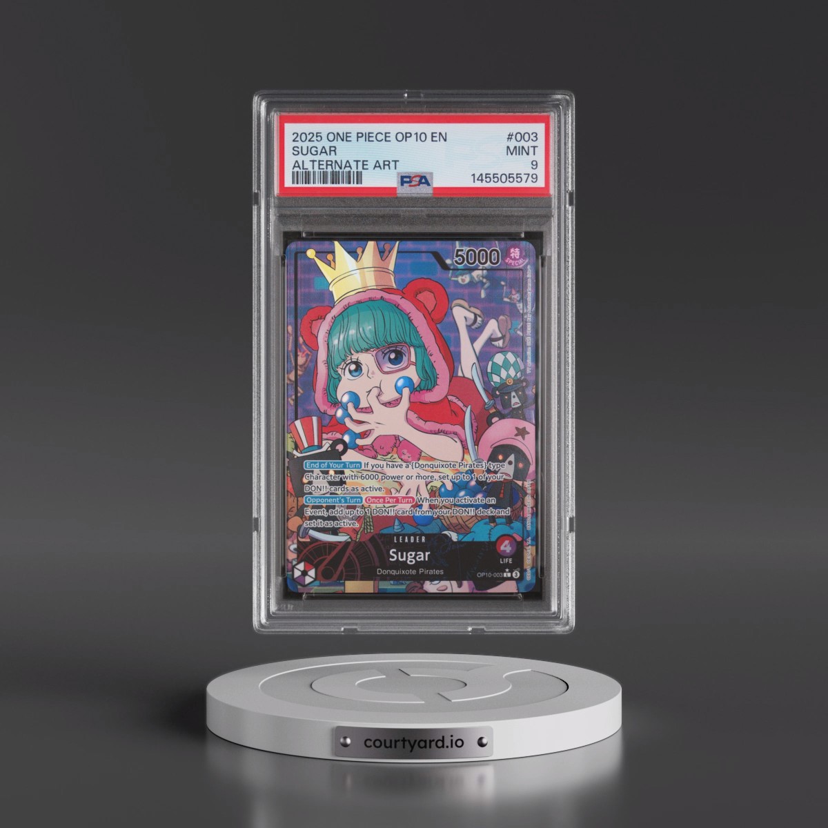 2025 One Piece OP10-Royal Blood #003 Sugar - Alternate Art (PSA 9 MINT)