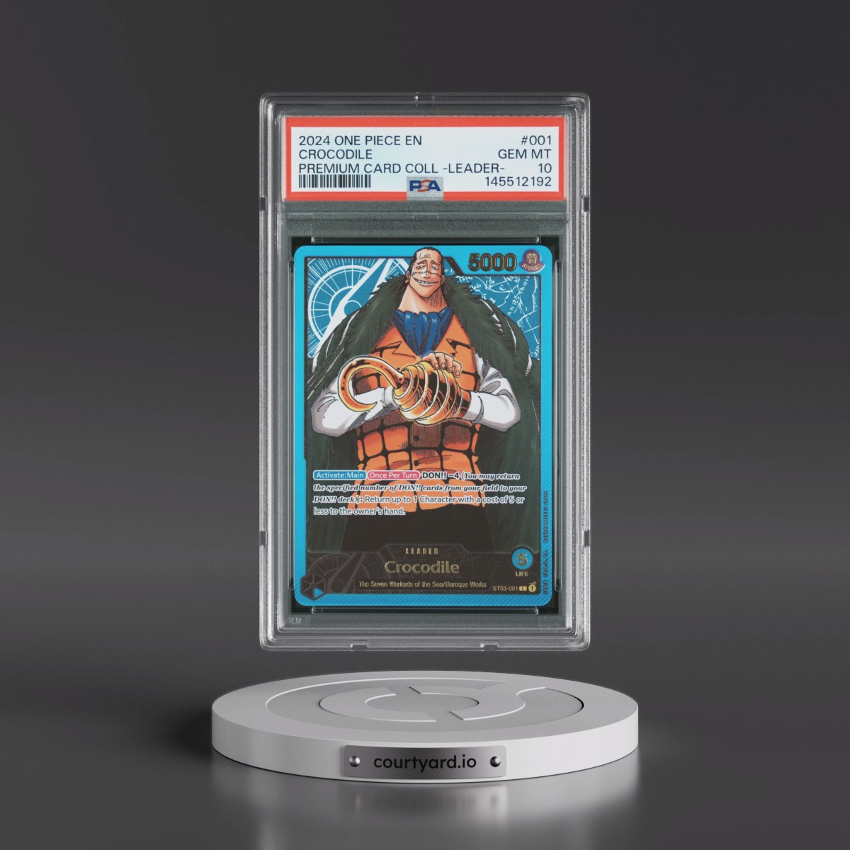2024 One Piece Premium Card Collection -Leader Collection #001 Crocodile (PSA 10 GEM MINT)