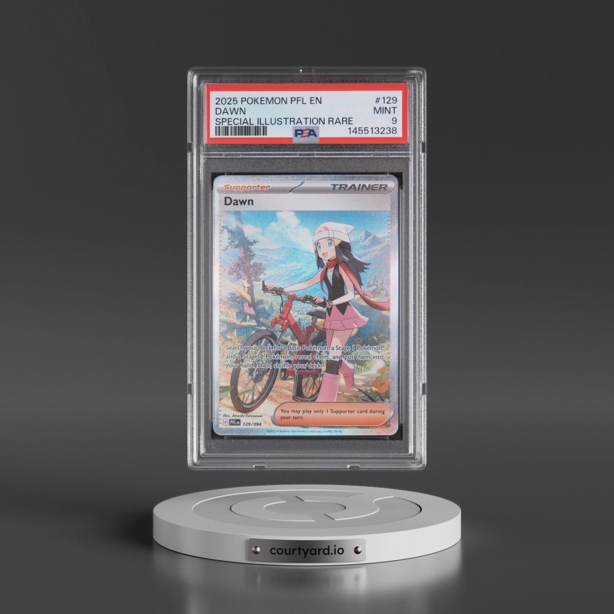2025 Pokémon Pfl EN-Phantasmal Flames #129 Dawn - Special Illustration Rare (PSA 9 MINT)