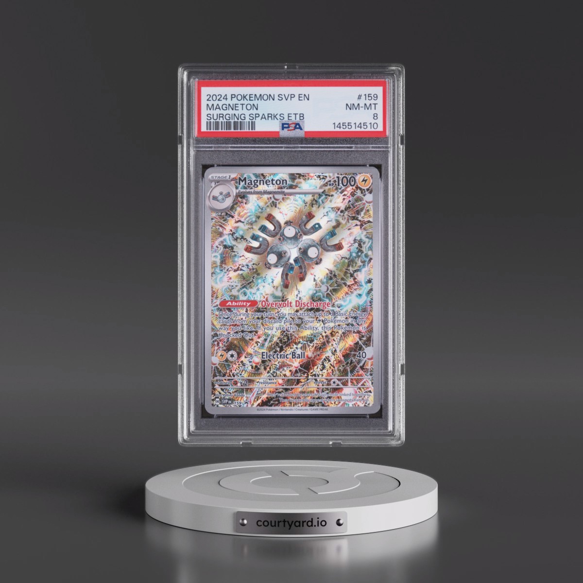2024 Pokémon Svp EN-SV Black Star Promo #159 Magneton - Surging Sparks Elite Trainer Box (PSA 8 NM-MT)