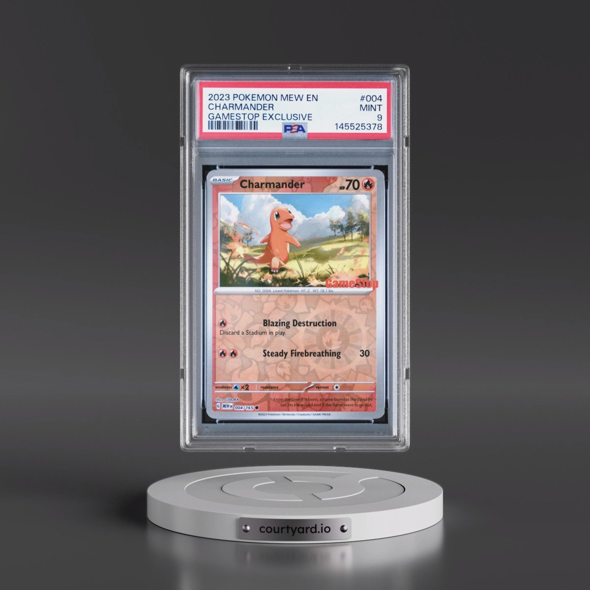 2023 Pokémon Mew EN-151 #004 Charmander - Gamestop Exclusive (PSA 9 MINT)