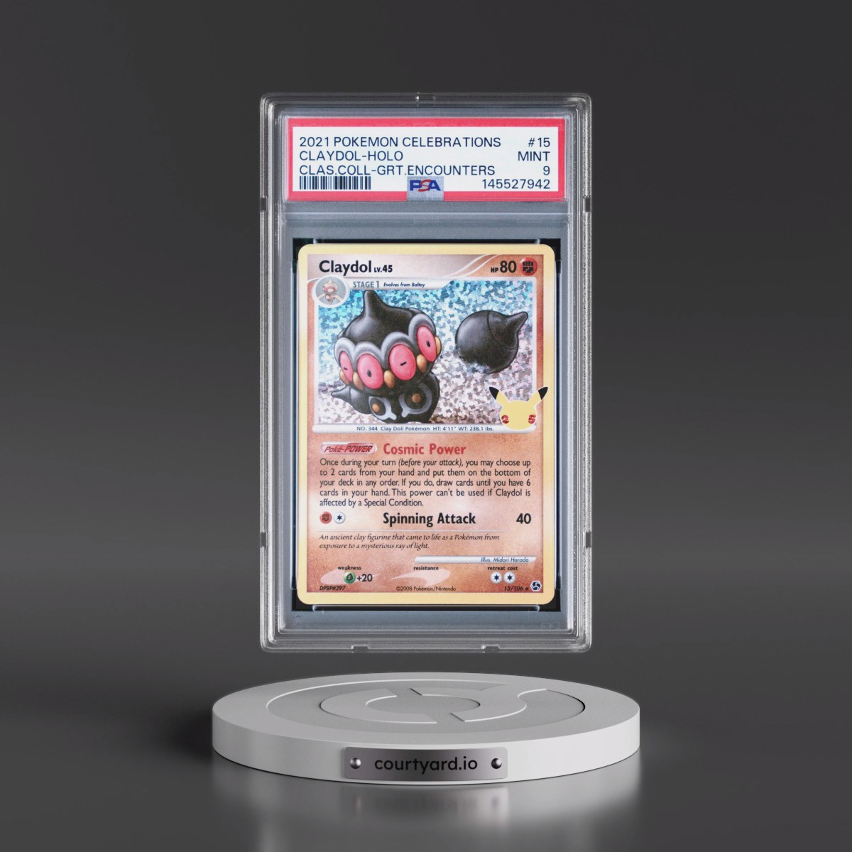 2021 Pokémon Celebrations Classic Collection #15 Claydol - Holo (PSA 9 MINT)