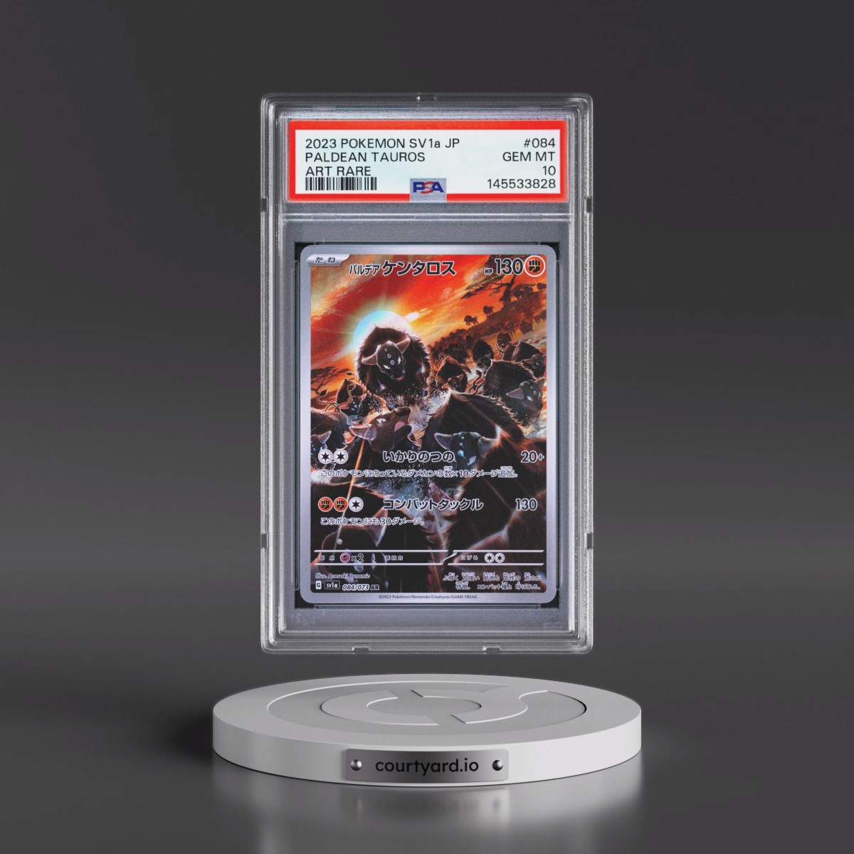 2023 Pokémon Sv1a-Triplet Beat #084 Paldean Tauros - Art Rare (PSA 10 GEM MINT)