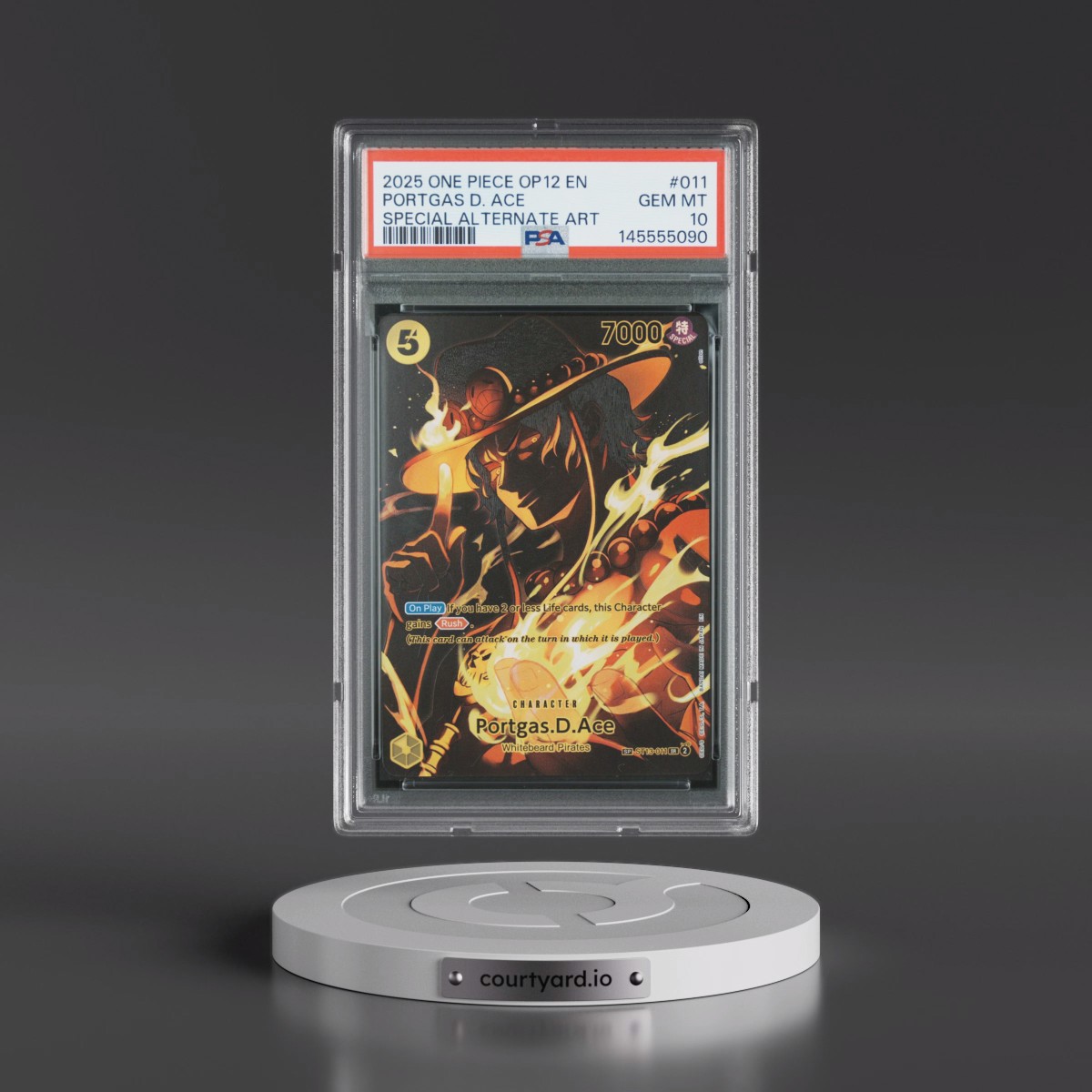 2025 One Piece OP12-Legacy of the Master #011 Portgas D. Ace - Special Alternate Art (PSA 10 GEM MINT)